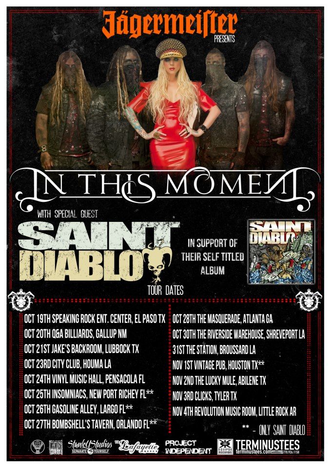 Saint Diablo – 1st ROAD BLOG from In This Moment’s Fall Tour