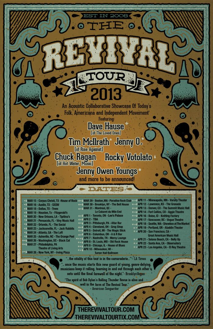 The Revival Tour 2013 feat. Dave Hause / Tim Mcllrath / Jenny O. / Chuck Ragan