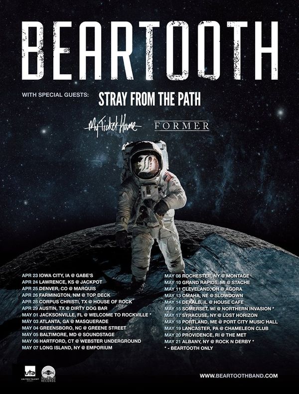 Beartooth and Stray From The Path’s 2016 Spring U.S. Tour