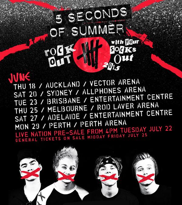 5 Seconds of Summer Australian Tour - poster