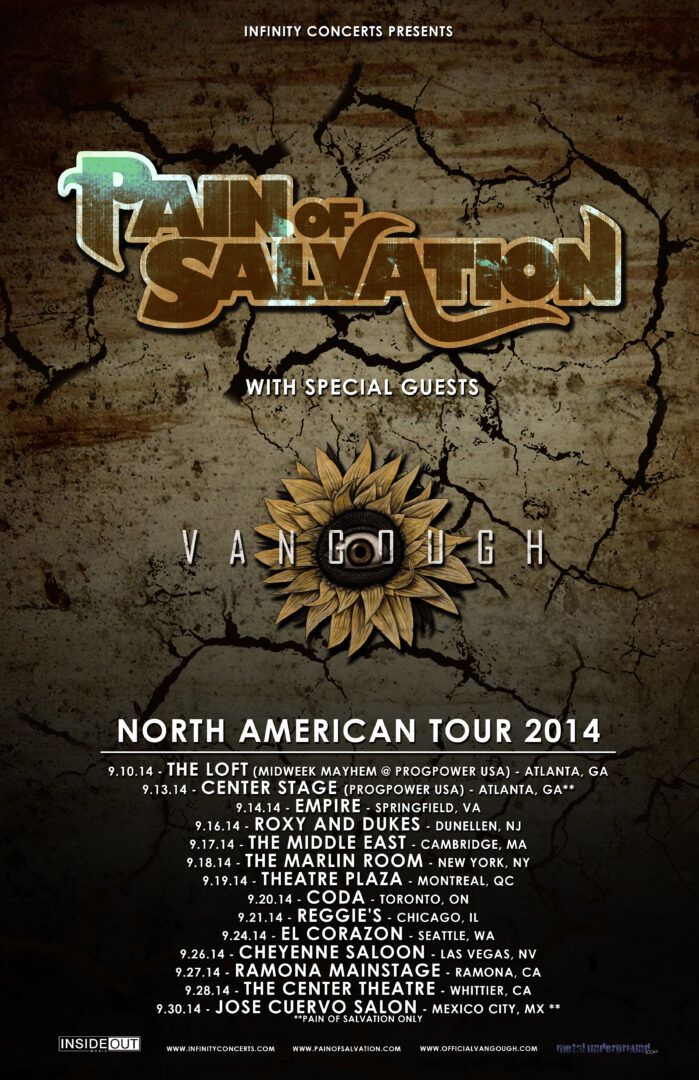 Pain of Salvation North American tour - promo poster