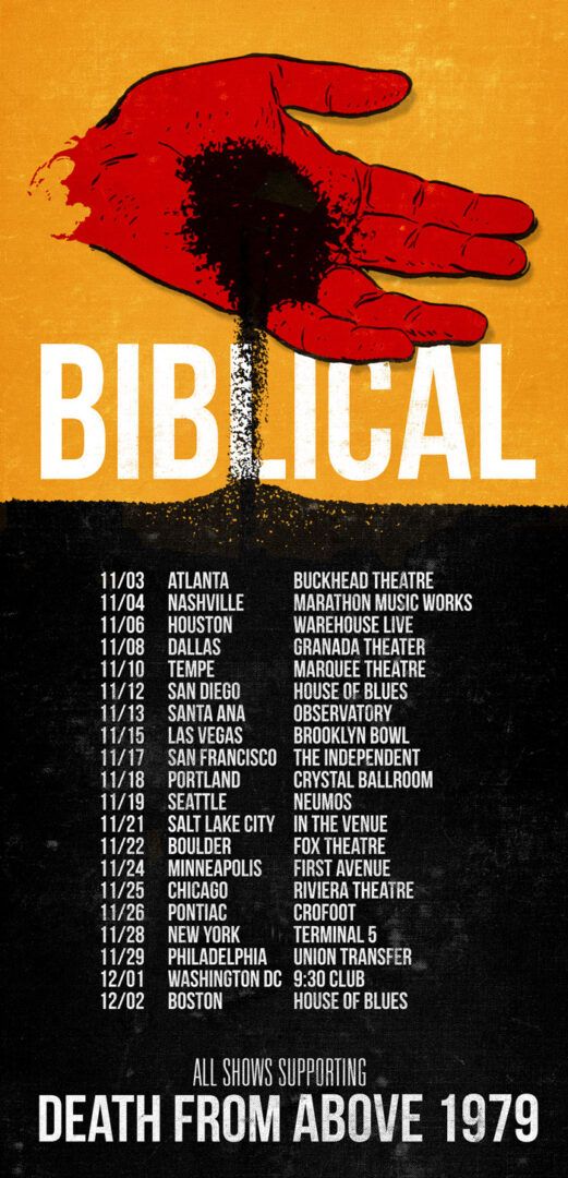 Biblical Tour With Death From Above 1979 - poster