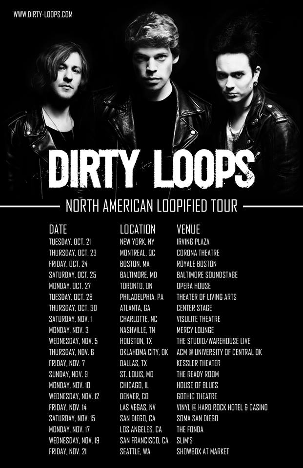 Dirty Loops North American Tour 2014 - poster