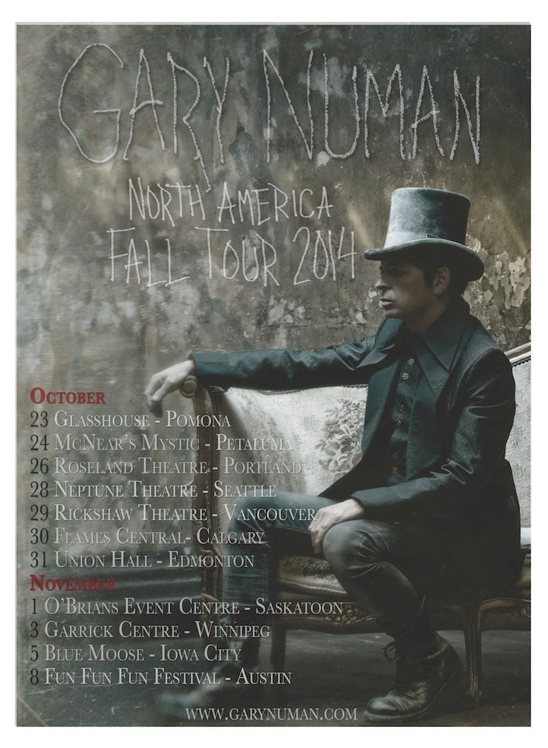 Gary Numan Fall North American Tour 2014-poster