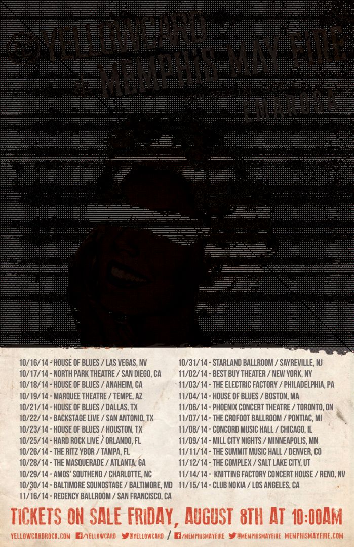 Yellowcard and Memphis May FIre Co-Headline Tour - poster