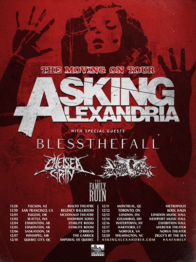 Asking Alexandria The Moving On Tour - poster