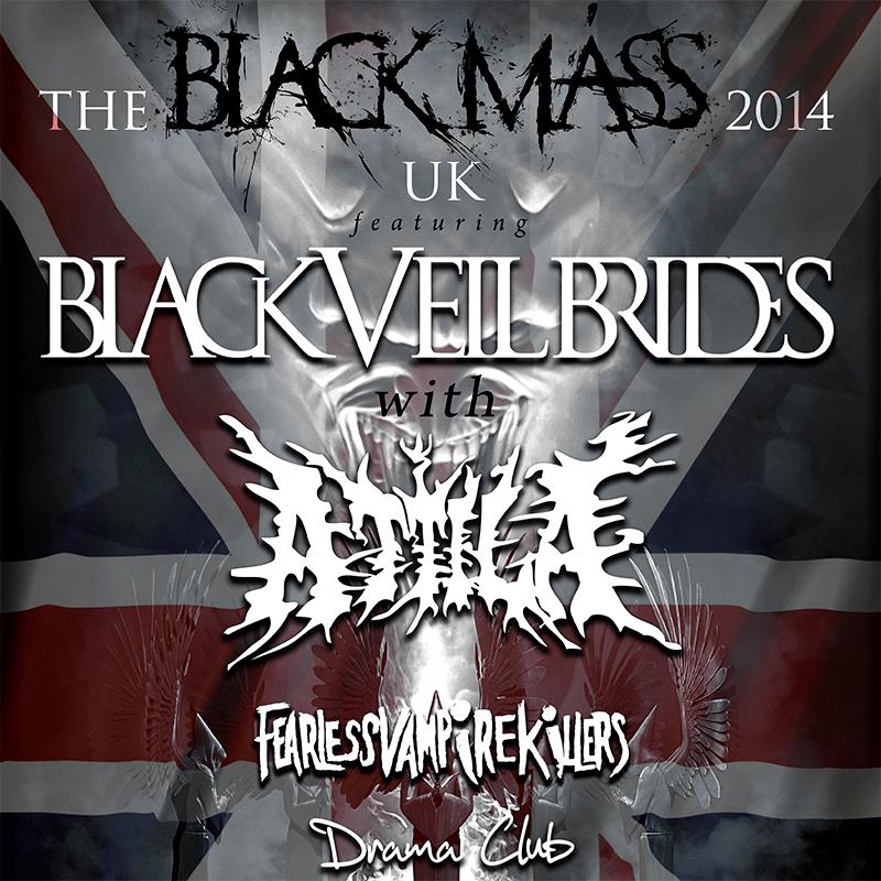 Black Veil Brides The Black Mass Tour U.K. - poster