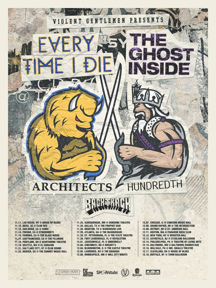 Every Time I Die and The Ghost Inside Tour 2014 - poster