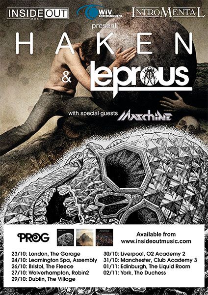 Haken & Leprous - UK tour 2014 - poster