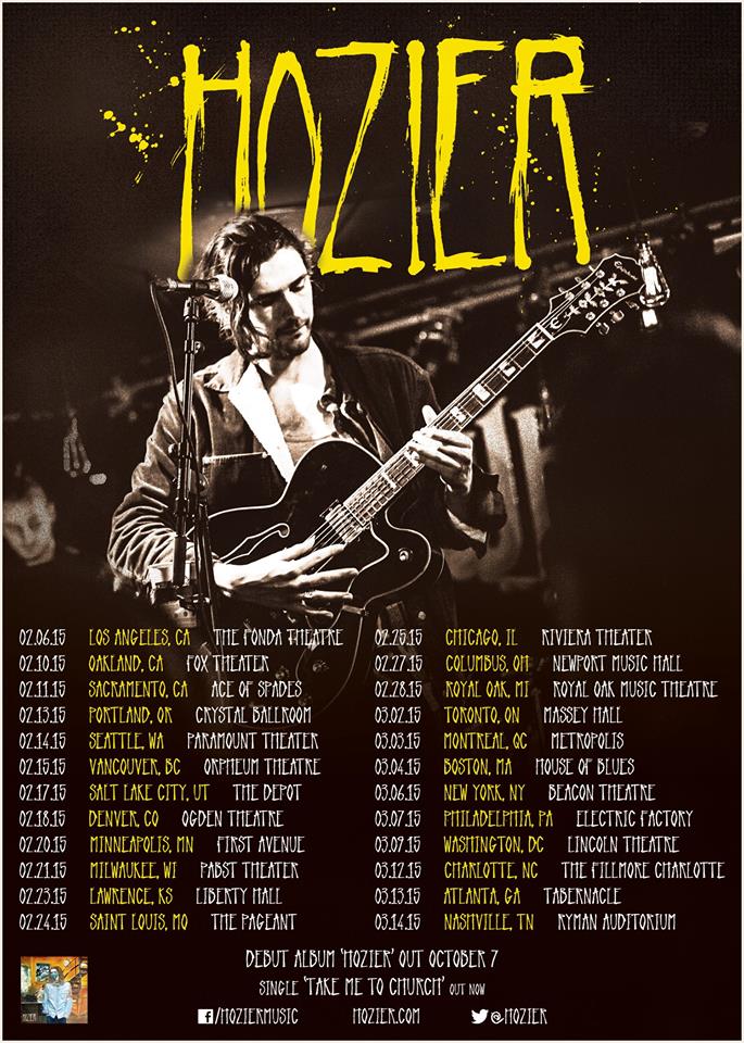 Hozier North American Tour 2015 - poster