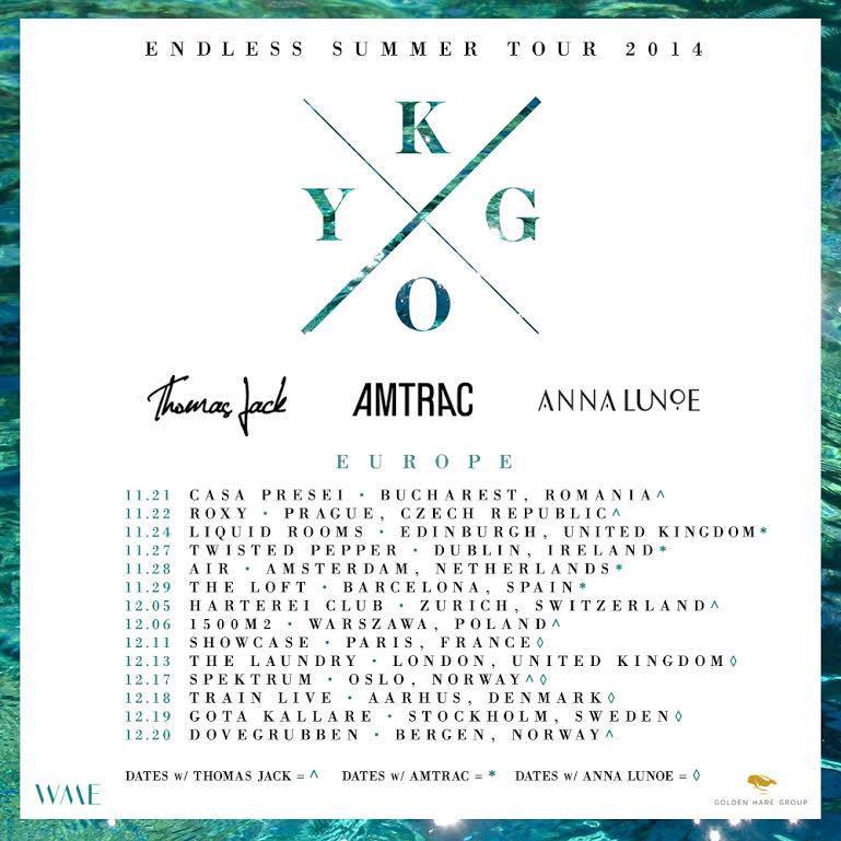 Kygo Endless Summer Tour 2014 - poster