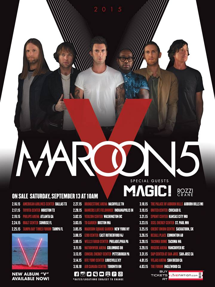 Maroon 5 World Tour 2015 - poster