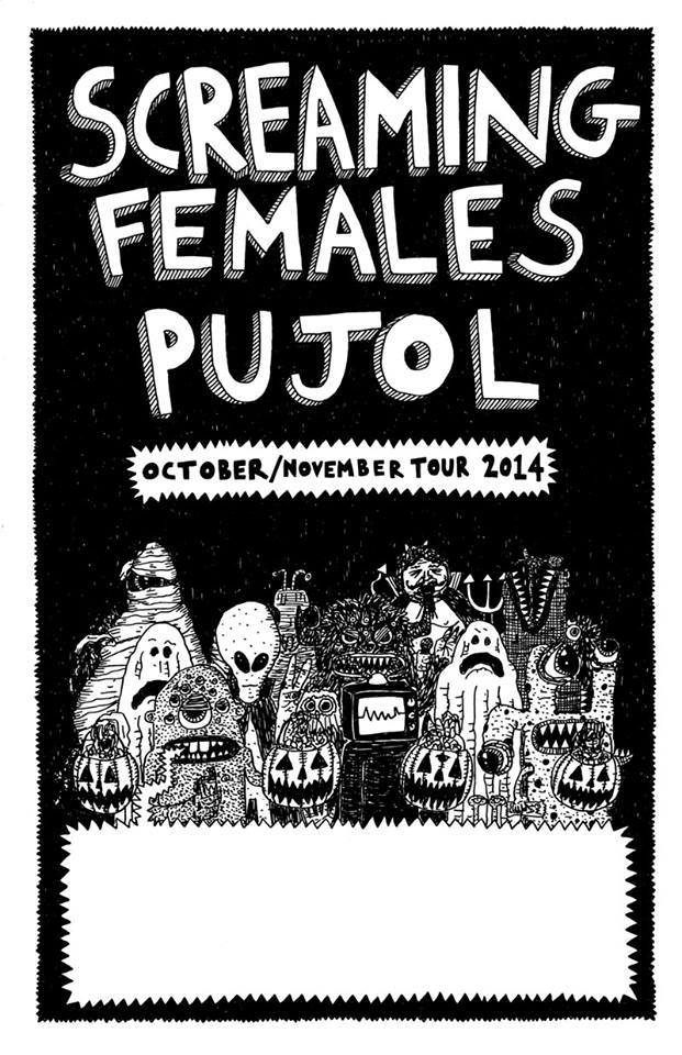 Screaming Females-PUJOL Fall 2014 Tour - poster