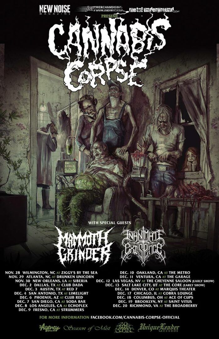 Cannabis Corpse Winter 2014 Tour-poster