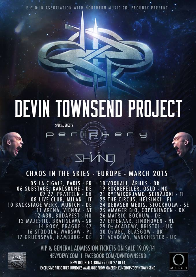 Devin Townsend - 2015 European tour - poster