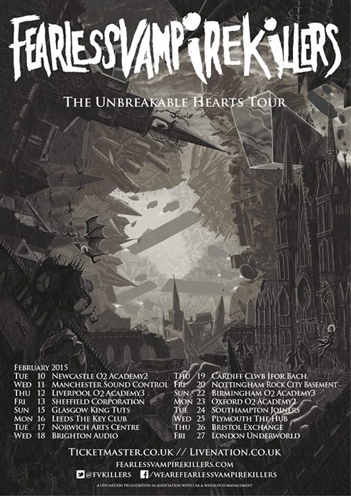 Fearless Vampire Killers The Unbreakable Hearts Tour UK - poster