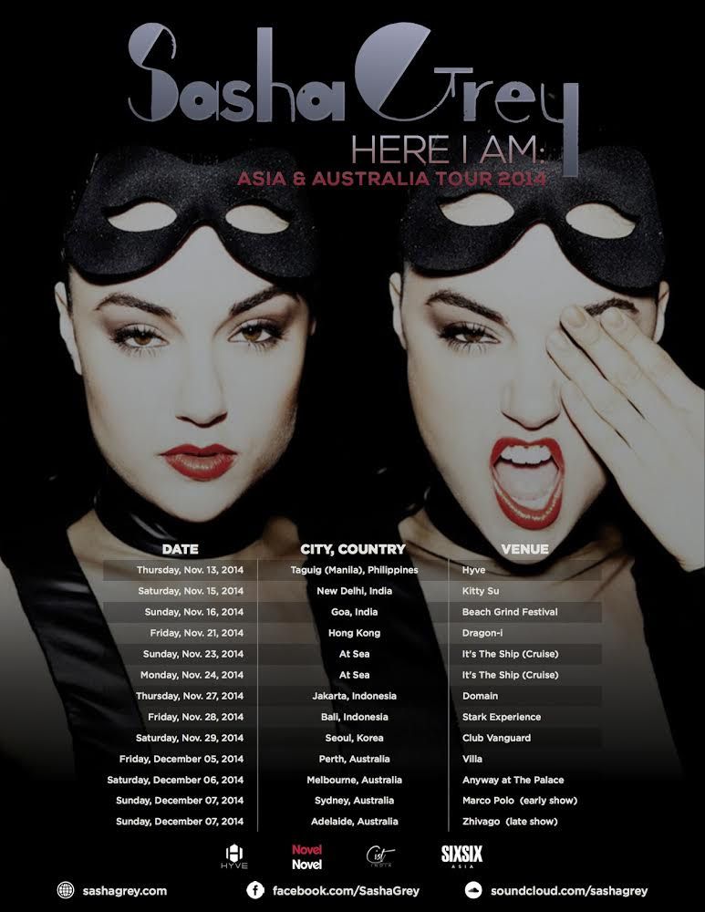 Sasha Grey Here I Am Tour 2014 - poster