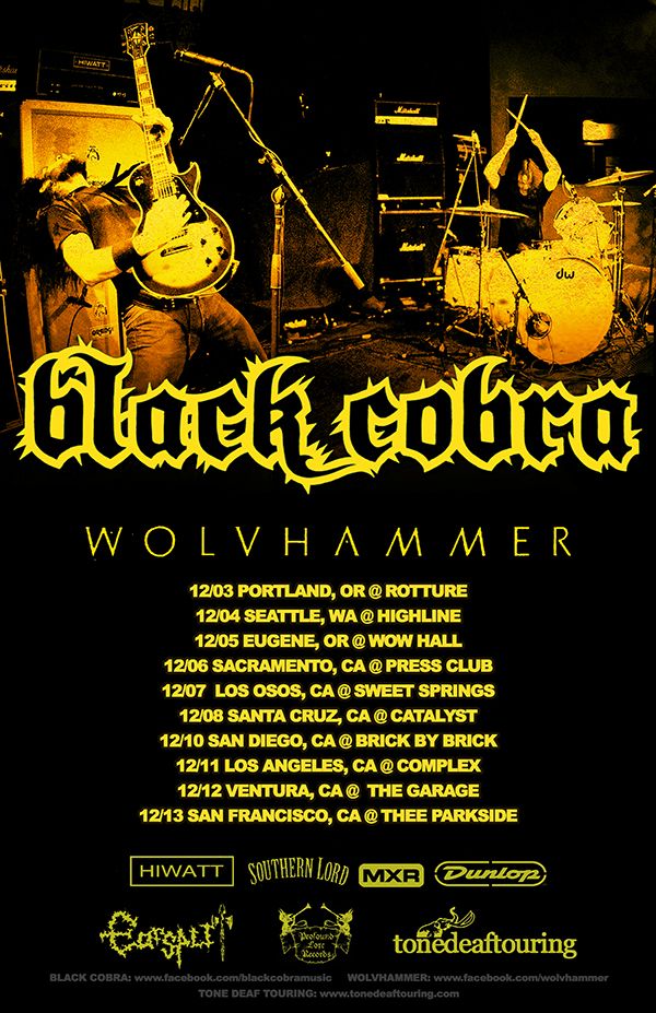 Black Cobra - West Coast Tour - poster