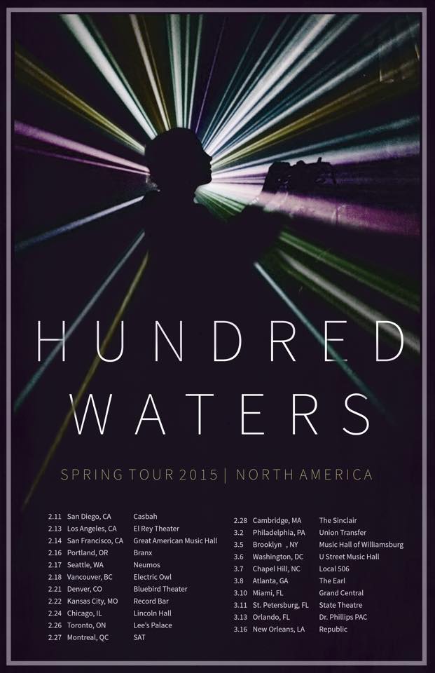 Hundred Waters - North American Spring 2015 Tour - poster