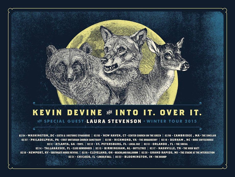 Kevin Devine - Into It Over It - Winter 2015 Tour - poster