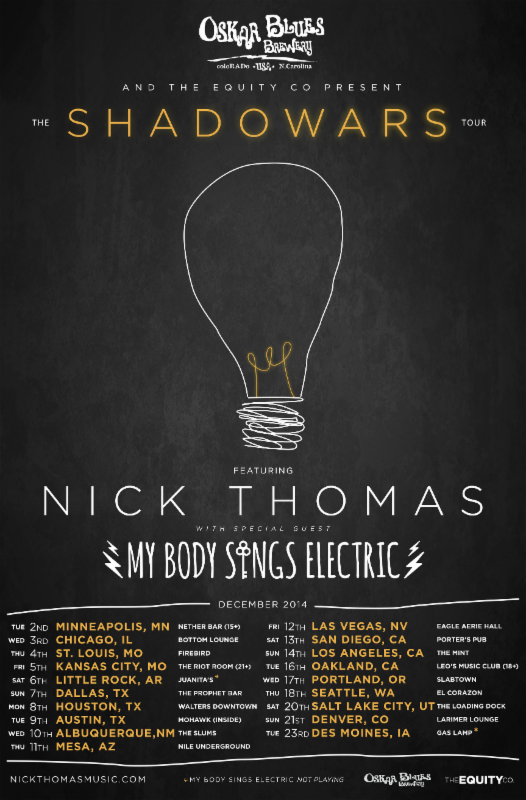 Nick Thomas - The Shadowars Tour - poster