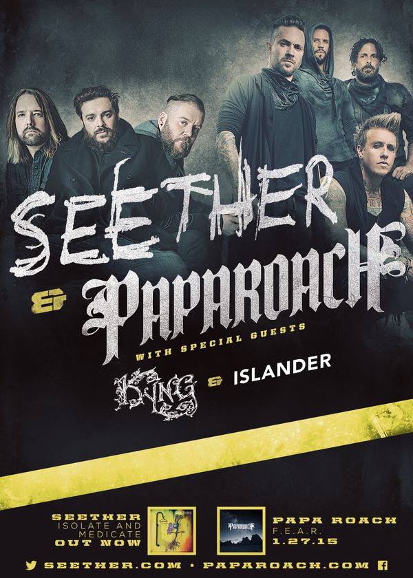 Seether - Papa Roach - U.S. tour 2015 - poster