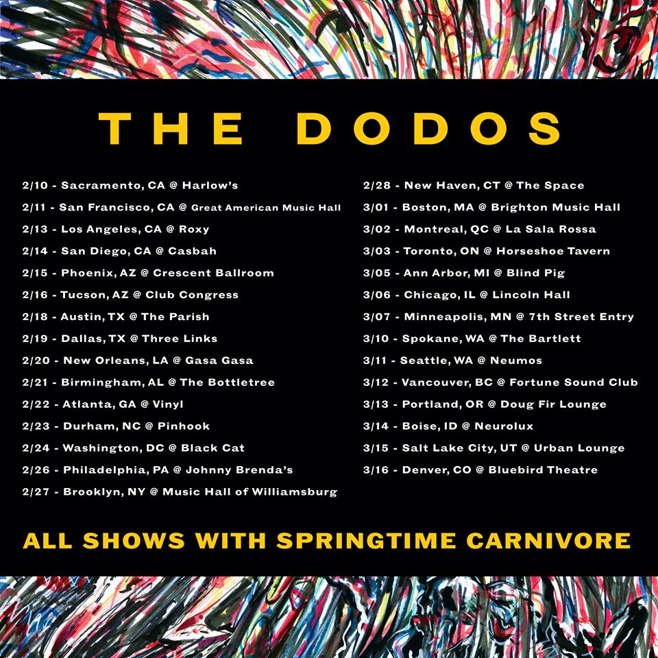 The Dodos - North American Winter 2015 Tour - poster