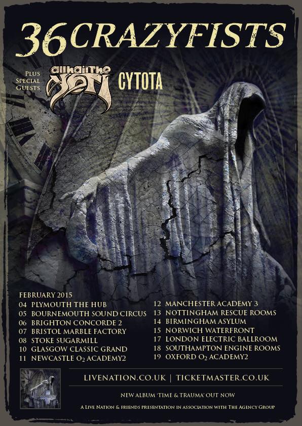 36 Crazyfists - UK Winter 2015 Tour - poster