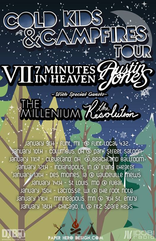 7 Minutes In Heaven and Austin Jones - Cold Kids and Campfires Tour - poster