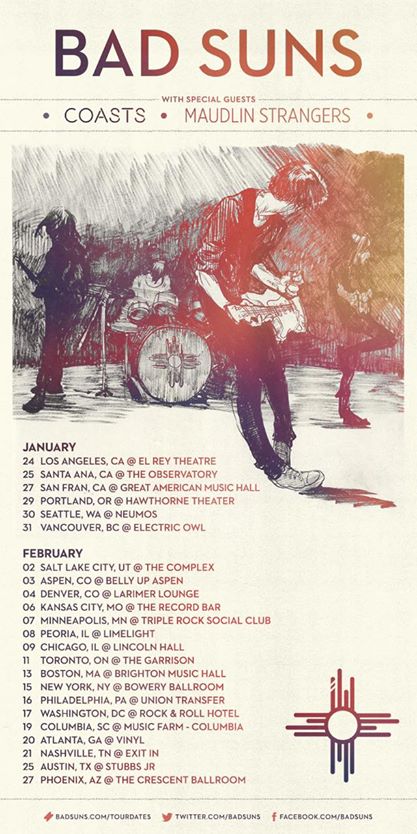 Bad Suns - Winter 2015 North American Tour - poster