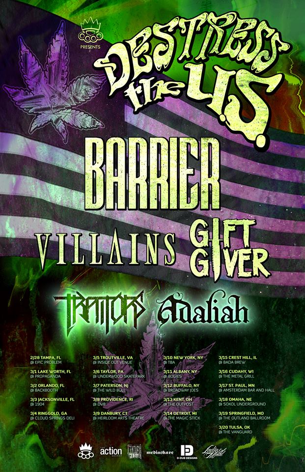 Barrier - Destress The U.S. Tour - poster