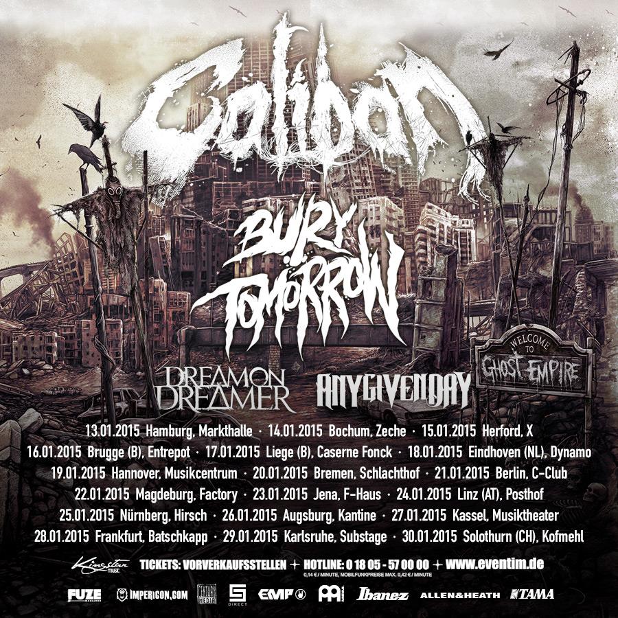 Caliban - European 2015 Winter Tour - poster