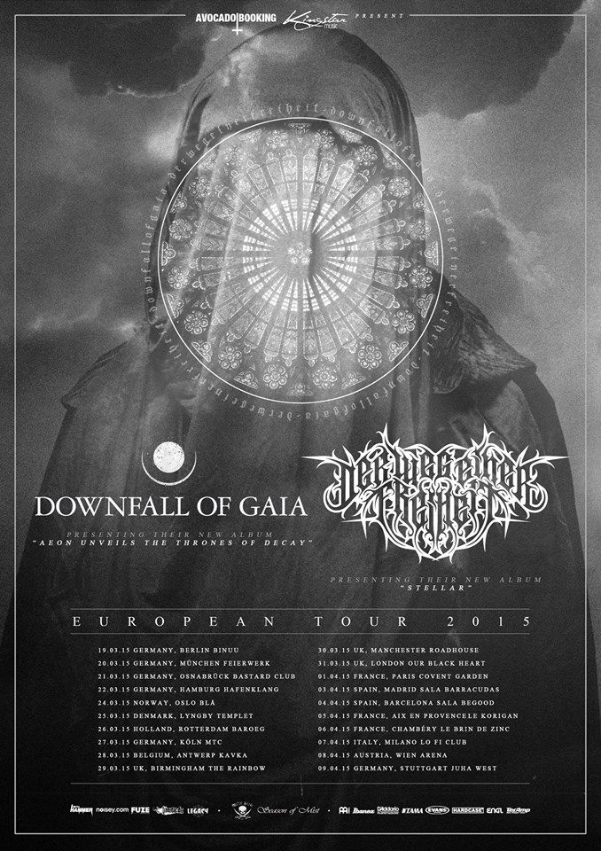 Downfall Of Gaia - European 2015 Co-Headlining Tour - poster