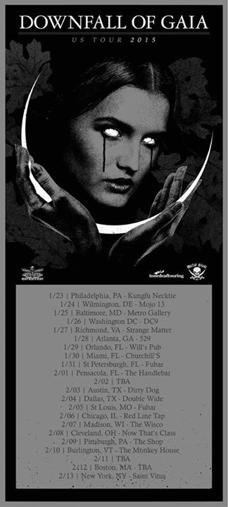 Downfall of Gaia - U.S. Winter 2015 Tour - poster