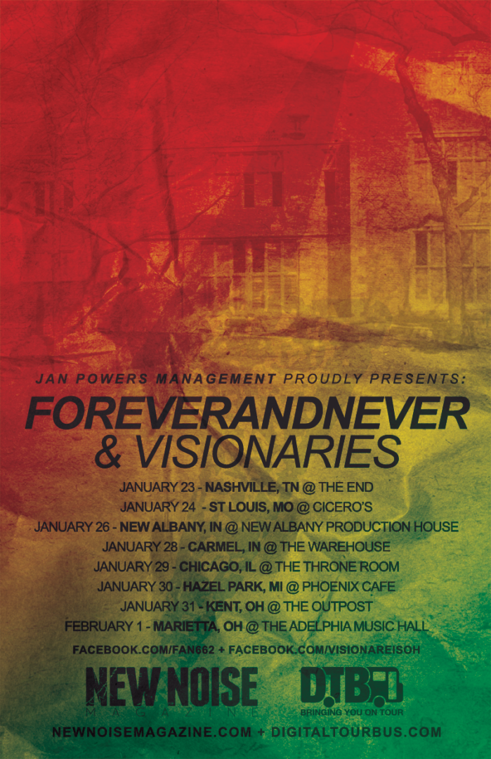 ForeverandNever + Visionaries - Midwest tour 2015 - poster