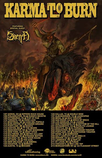 Karma To Burn - North American Tour 2015 - poster