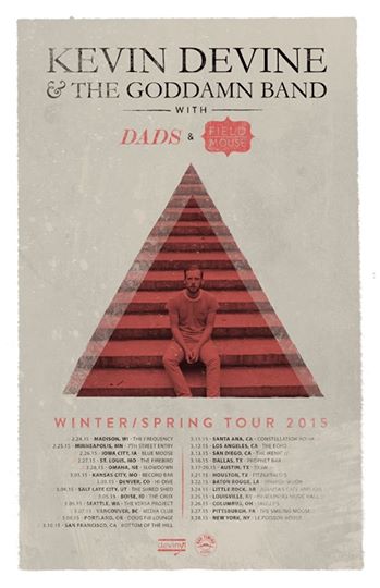 Kevin Devine - Spring 2015 North American Tour - poster