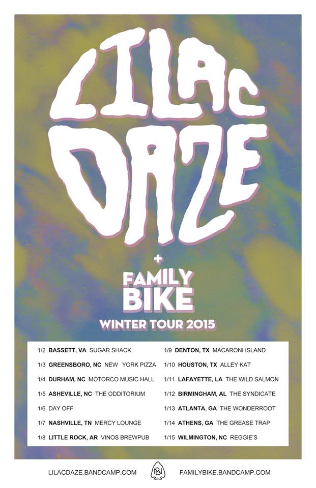 Lilac Daze - U.S. Tour Winter 2015 - poster