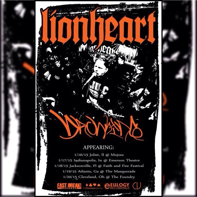 Lionheart - January 2015 U.S. Tour - poster