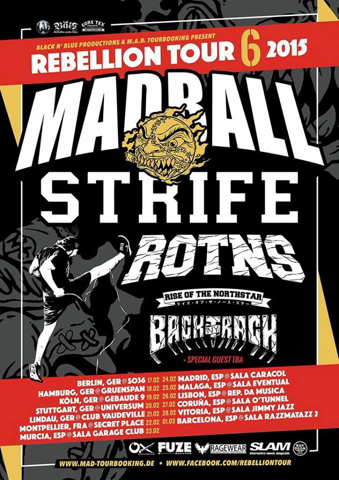 Madball - Rebellion Tour 6 2015 - poster