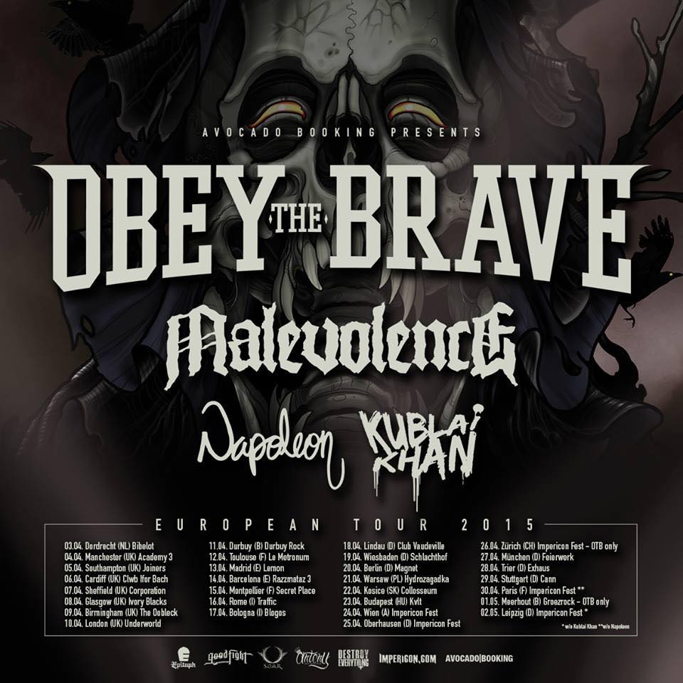 Obey The Brave - European Tour 2015 - poster