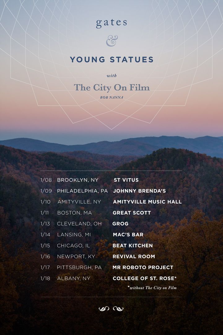 Young Statues and Gates - U.S. Tour Winter 2015 - poster