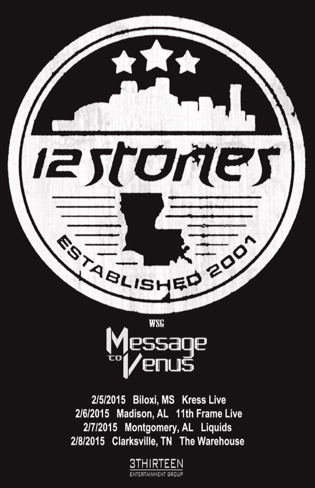 12 Stones - U.S. February Tour 2015 - poster