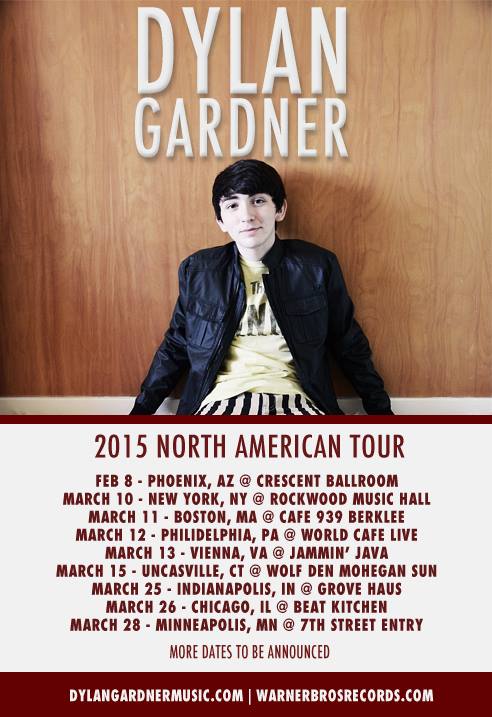 Dylan Gardner - North American Tour 2015 - poster