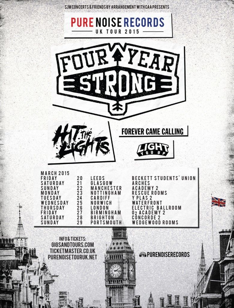 Four Year Strong - Pure Noise Records UK Tour - poster