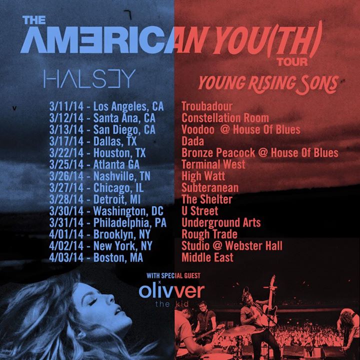 Halsey - American You(th) Tour With Young Rising Sons - poster