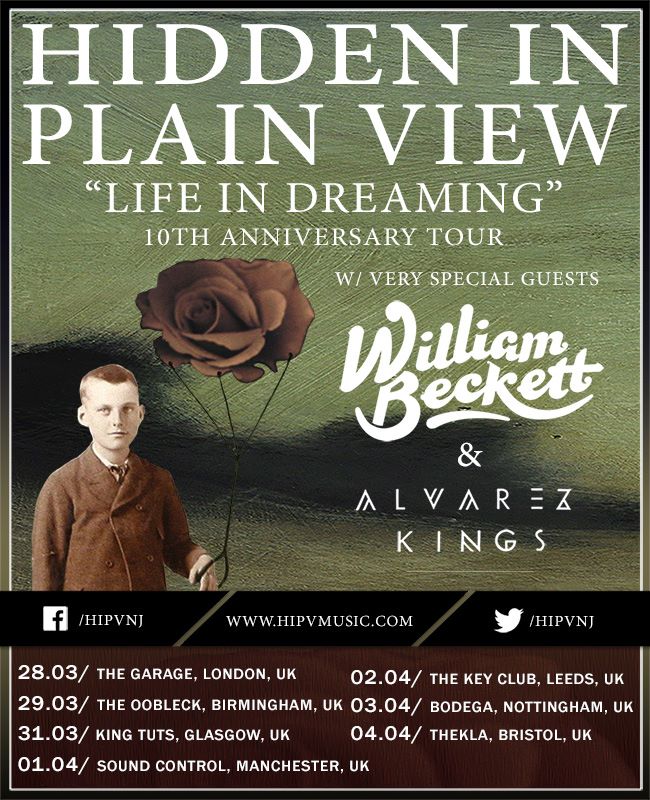 Hidden In Plain View - Life In Dreaming 10th Anniversary Tour - poster