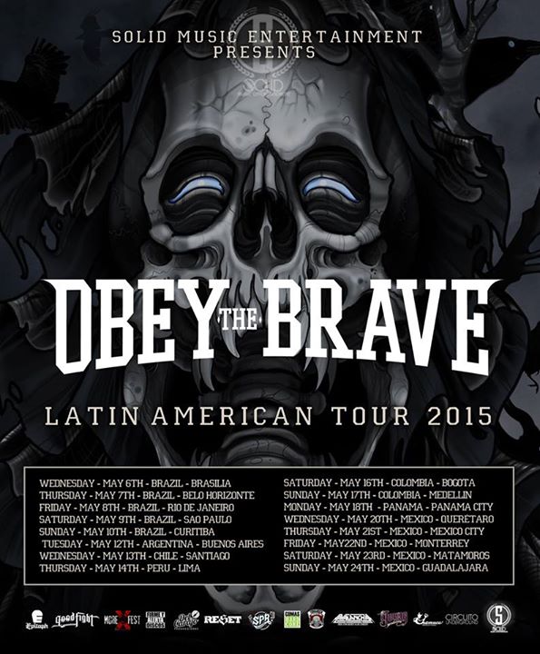 Obey The Brave - Latin American Tour 2015 - poster