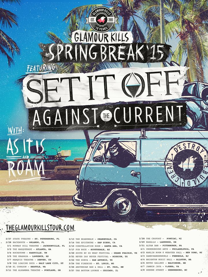 Set It Off - Glamour Kills Spring Break Tour - poster
