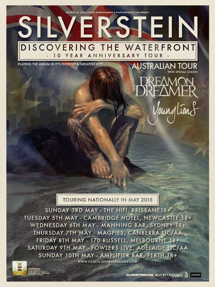 Silverstein - Discovering  The Waterfront 10 Year Anniversary Tour Australia - poster